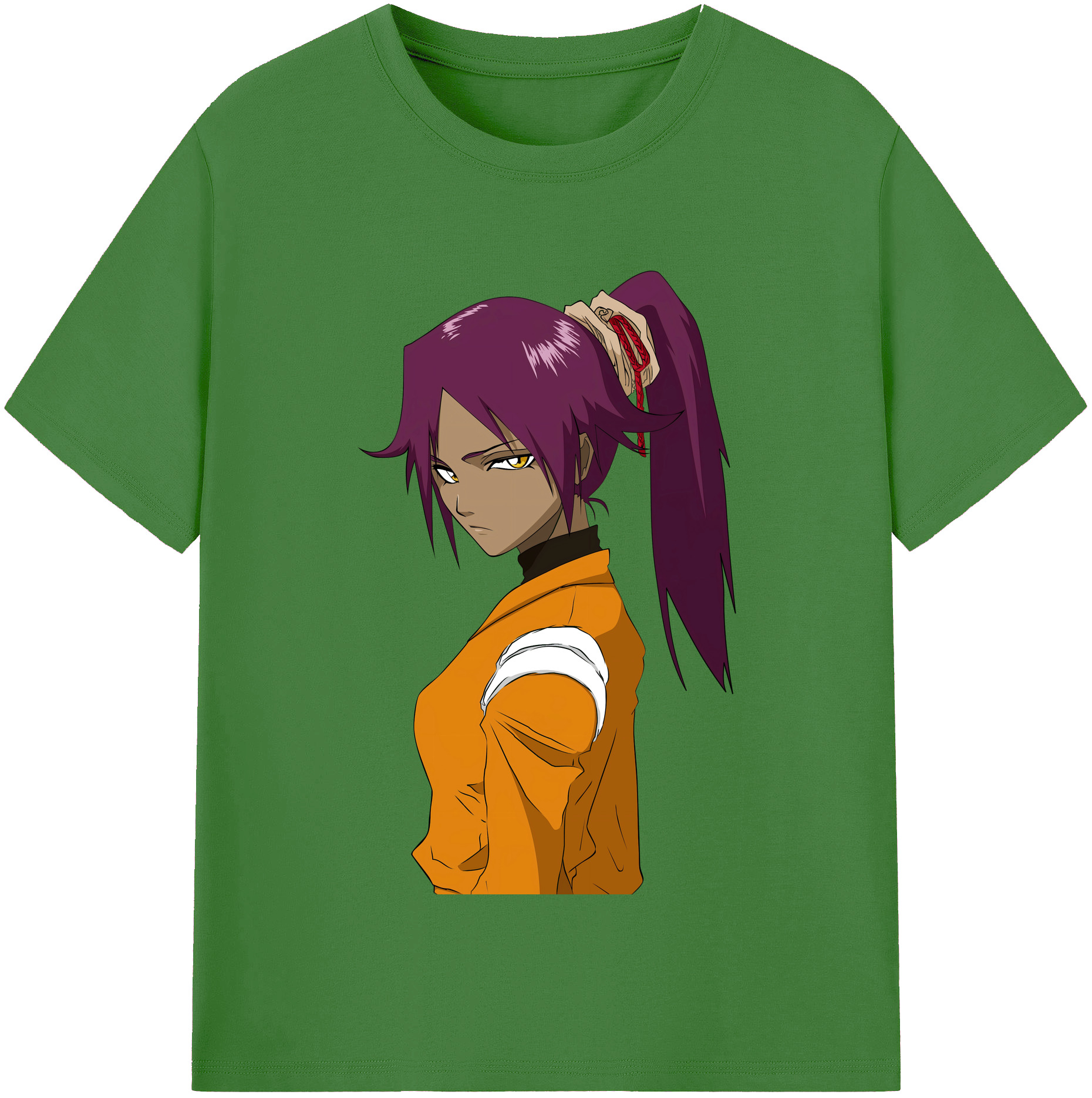 （画像用） ブリーチ 四楓院 夜一（しほういん よるいち） BLEACH Shihouin Yoruichi レディースカジュアルプリントTシャツ（綿100％）